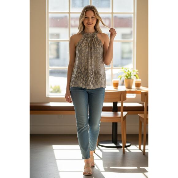 RAMY BROOK Top NEW Size S Arlene Blouse $325 Metallic - Picture 1 of 5